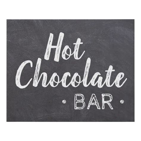 Hot Chocolate Bar Chalkboard Etching Faux Canvas Print Zazzle