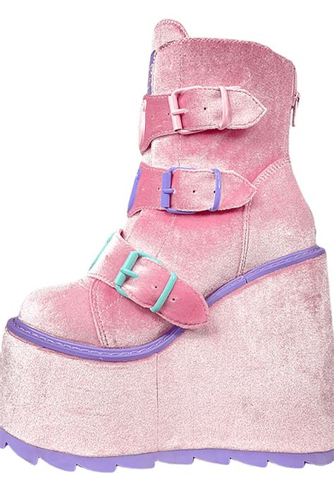 Dune Lo Care Bears Platform Boots In Pink Shopperboard