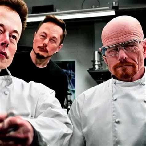 Elon Musk And Walter White Cooking Meth In A Stable Diffusion