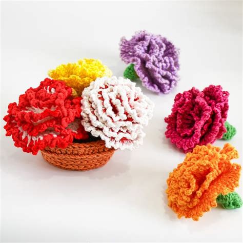 Crochet Pattern Carnation Pot Into Coaster Coaster Crochet Carnation Flower Pot Crochet Coaster