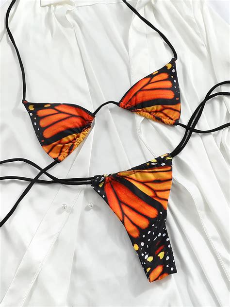 Bikini Con Estampado De Mariposa Para Mujer Traje De Ba O Sexy Ropa De