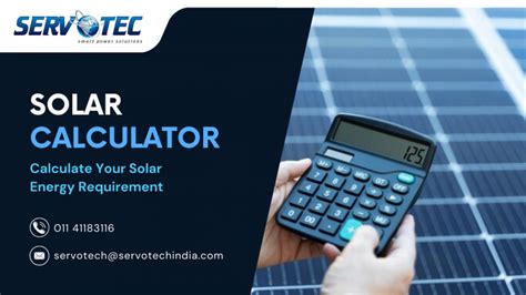 Servotech's Solar Calculator | Solar Panels