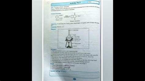 Chemistry Practical Notebook Class 12 Th Hsc 2021 Activity 1 To 5 Download Pdf Link In