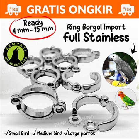 Jual Ring Borgol Kaki Burung Parrot Nuri Betet Kakak Tua Mm