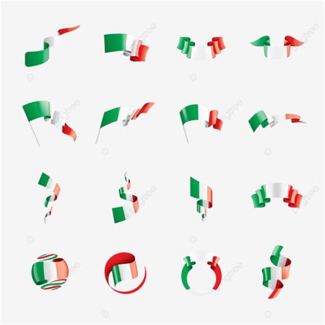 Italy Flag Symbol Italian Ribbon Waving Vector Flying PNG And Vector