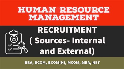 Human Resource Management Recruitment Sources Internal And External