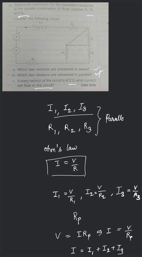 Deduce The Expression For The Equivalent Resistance Of The Parallel C