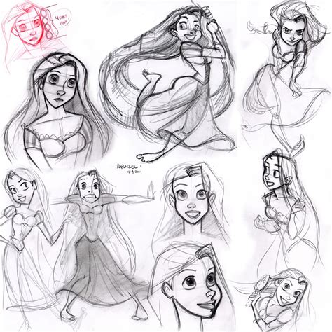 Rapunzel Sketches By Disney Animator Glen Keane Character Design In