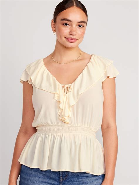 Waist Defined Ruffled Top Old Navy