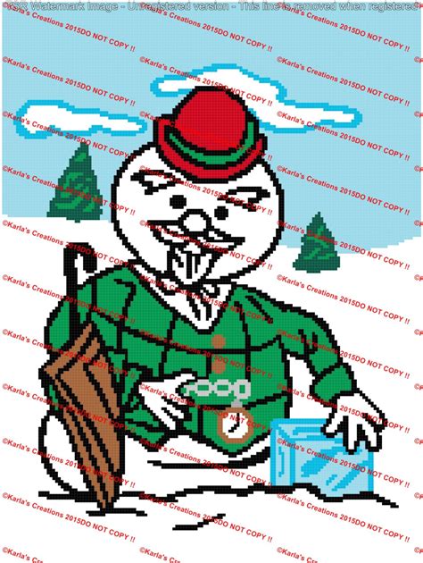 Christmas Snowman Crochet Graph Etsy