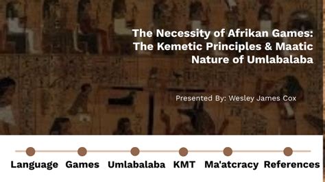 The Necessity Of Afrikan Games The Kemetic Symbols And Maatic Nature Of