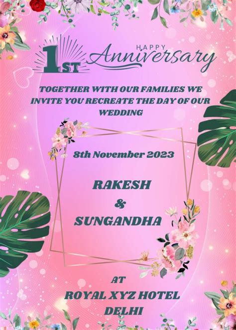 Anniversary Invitation Card 2024 Updated Designs 25th 50th 1st Marriage Anniversary