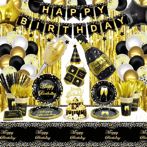 223 Pcs Black And Gold Party Decorations Black Gold Party Balloon Birthday Banner Garland