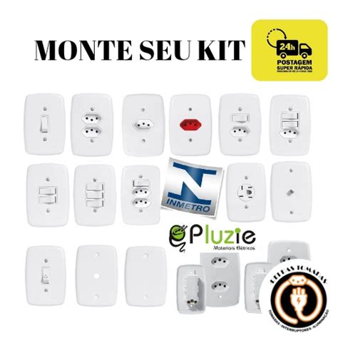 Interruptor E Tomada Pluzie Linha Ideale Branca Completa A A X