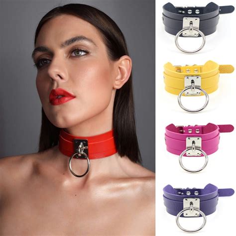 Sexy Metal Pu Leather Collar Bell Choker Slave Erotic Bdsm Bondage