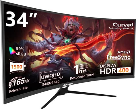 sealan monitor de juegos de computadora curvo ultraancho de  pulgadas