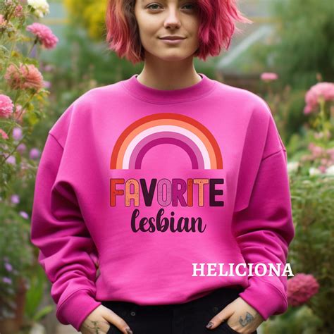 Funny Favorite Lesbian Sweatshirt Lesbian Pride Colors Sweater Sapphic Dyke GBTQ LGBT Gay