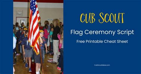 How To Conduct A Cub Scout Flag Ceremony Free Printable Cub Scout