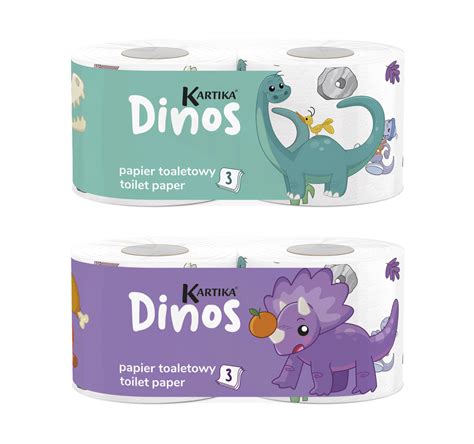 Toilet Paper Kartika Dinos 200 Sheets 3 Plies 2 Rolls Private Label