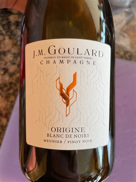 Nv J M Goulard Champagne Origine Blanc De Noirs France Champagne