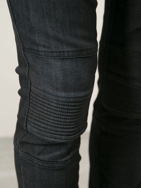 Neil Barrett Padded Knee Skinny Jeans In Black For Men Lyst