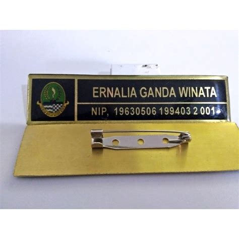 Jual Papan Nama Kuning Resin Penitik Name Tag Aksesoris Pin