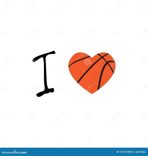 I Love Basketball Poster Stock Vector Illustration Of Object 141722206