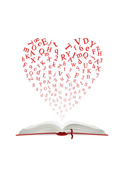 Open Book With Heart Of Letters 11230993 Vector Art At Vecteezy