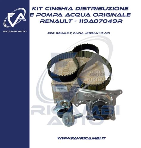 Kit Cinghia Distribuzione E Pompa Acqua Originale Renault A R