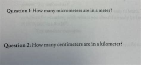 Solved Question How Many Micrometers Are In A Chegg