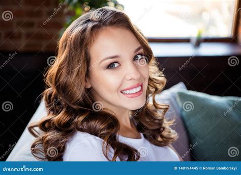 Close Up Portrait Of Her She Nice Looking Attractive Sweet Adorable