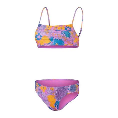 Speedo Printed Adjustable Thinstrap Bikini Womens Purple Yellow