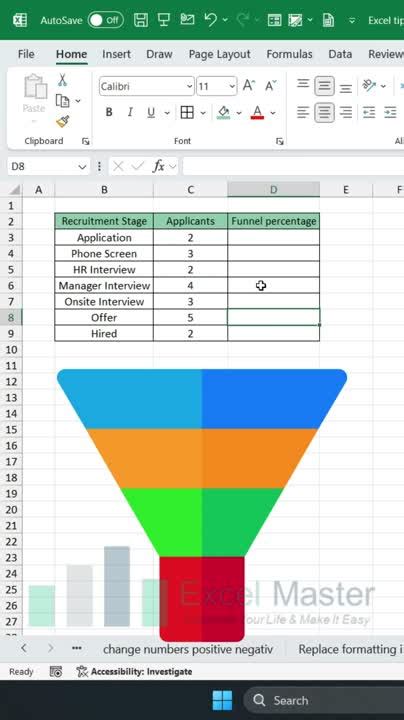 Excel Master On Linkedin How To Create Funnel Chart In Excel 📊