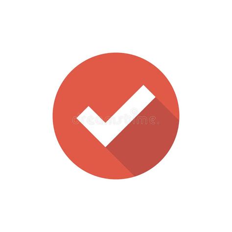 Check Mark Valid Seal Icon White Squared Tick In Orange Circle Flat