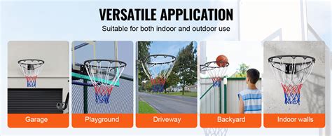 VEVOR Basketball Rim, Wall Door Mounted Basketball Hoop, Heavy Duty ...