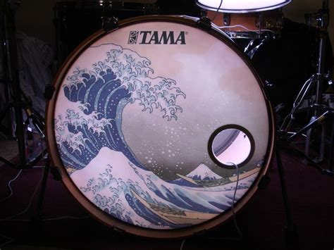 The Great Wave Off Kanagawa A Translucent Bass Drum Head I Custom Designed