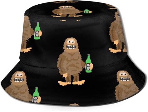 Bucket Hat Bigfoot Drinking Beer Bucket Hat Unisex Sun Hat Impreso