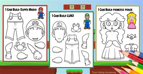 Super Mario Coloring Pages And Paper Crafts Tree Valley Academy
