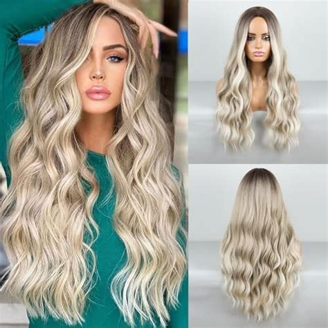 Amazon Xinran Long Ombre Blonde Wavy Wig For Women 27 Inch Long