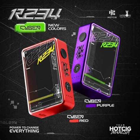 Jual MOD HOTCIG R234 CYBER RED AND PURPLE BOX MOD HOTCIG R234 AUTHENTIC