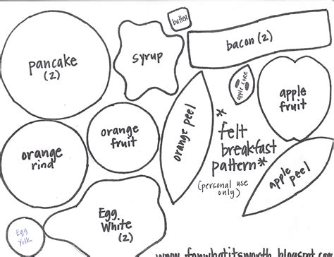 Printable Felt Food Patterns