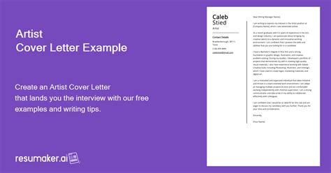 Artist Cover Letter Example Free Guide