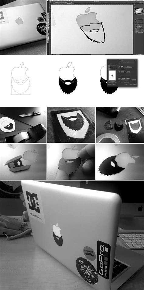 Объемная наклейка на Macbook Pro 13 on Behance