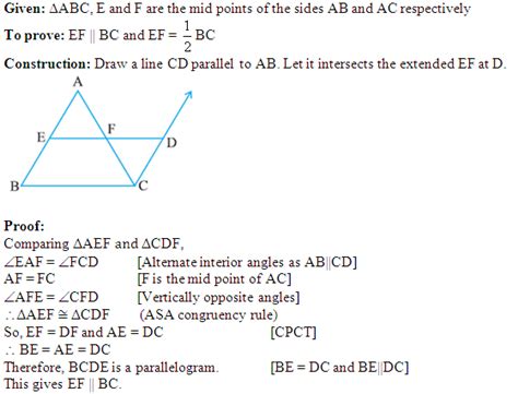 What Is a proof for midpoint theorem - Maths - Mathematical Reasoning ...