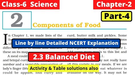 Class 6 Science Chapter 2 Components Of Food NCERT Explanation 2 3