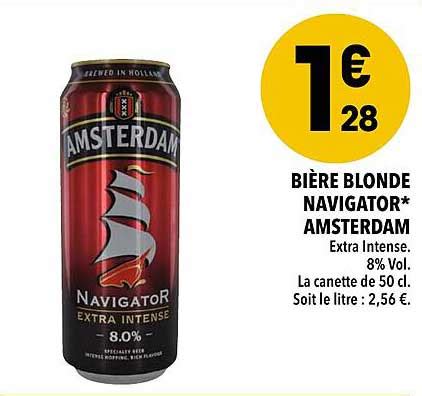 Promo Bière Blonde Navigator Amsterdam Extra Intense chez Supeco iCatalogue fr