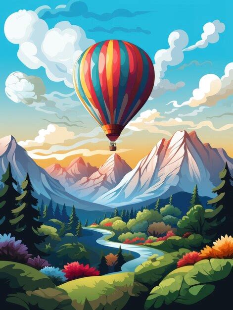 Premium Ai Image A Vibrant Hot Air Balloon Festival With Colorful