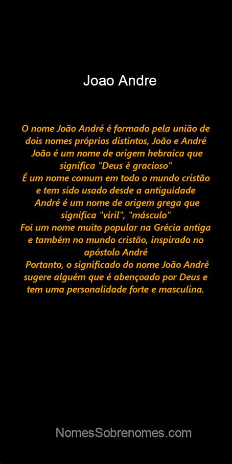 👪 → Qual O Significado Do Nome Joao Andre