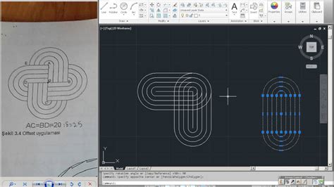 Kayseri Autocad Ders Offset Rotate Komutu Youtube