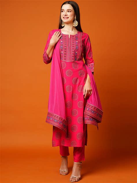 Kalini Ethnic Motifs Printed Regular Kurta With Trousers And Dupatta Price History